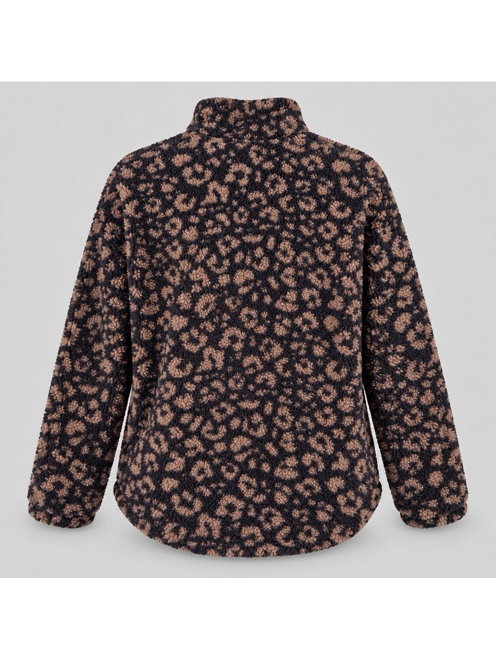 Koolaburra by UGG Womens 1X Leopard Sherpa Fleece Quarter Zip Pullover Plus Size - Picture 2 of 14